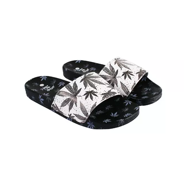 Himpy Slides - Mens White Buffalo Black Sandal - 1 Pair Per Pack — 9