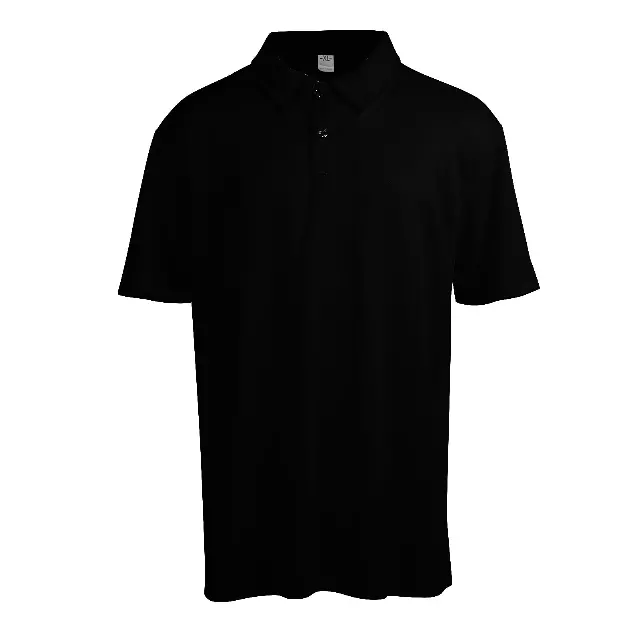 Men's Performance Polo Shirt with Polyester Jacquard Mesh - Style #LHT13 - $4.15/Unit MINIMUM 24 PCS- PLEASE SEE DESCRIPTION - S-2XL — Black