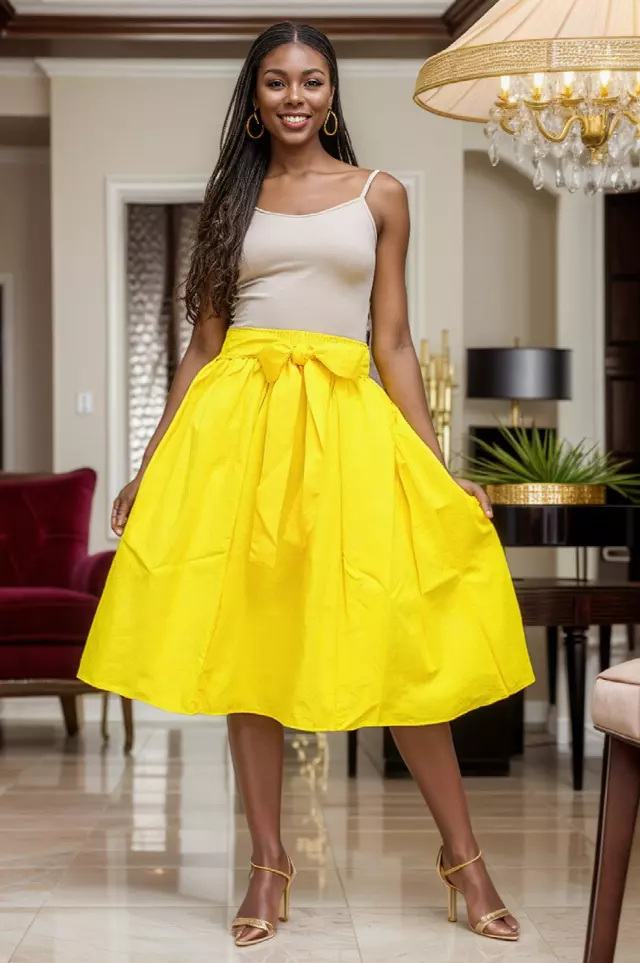 7012S - Mid Length Skirt 28" (3/pk_ Free Size) $12.50 Each — FREE SIZE / YELLOW