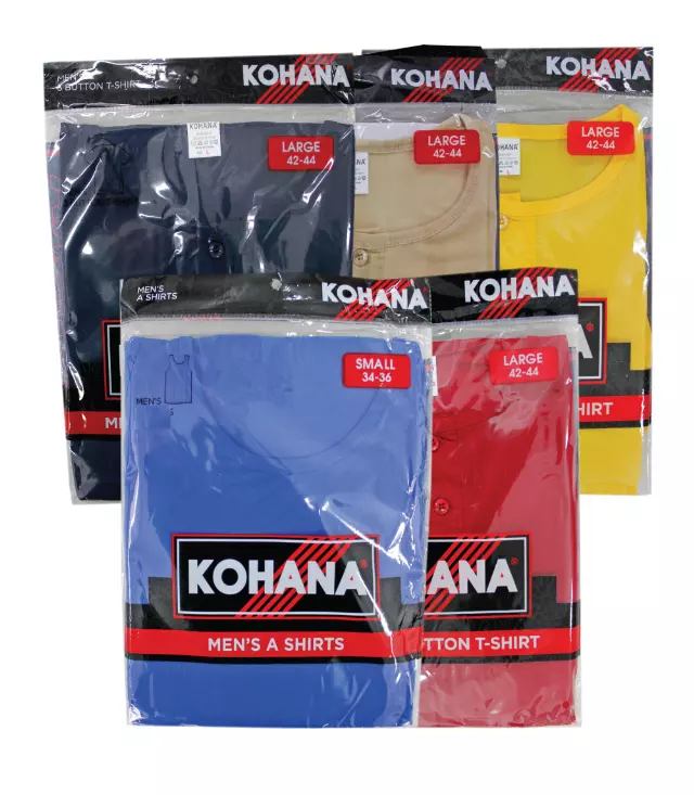 Men's Cotton 3 Button T-Shirt Colored - Minimum to order 6 dz - 92628 — 92628 / ASSORTED