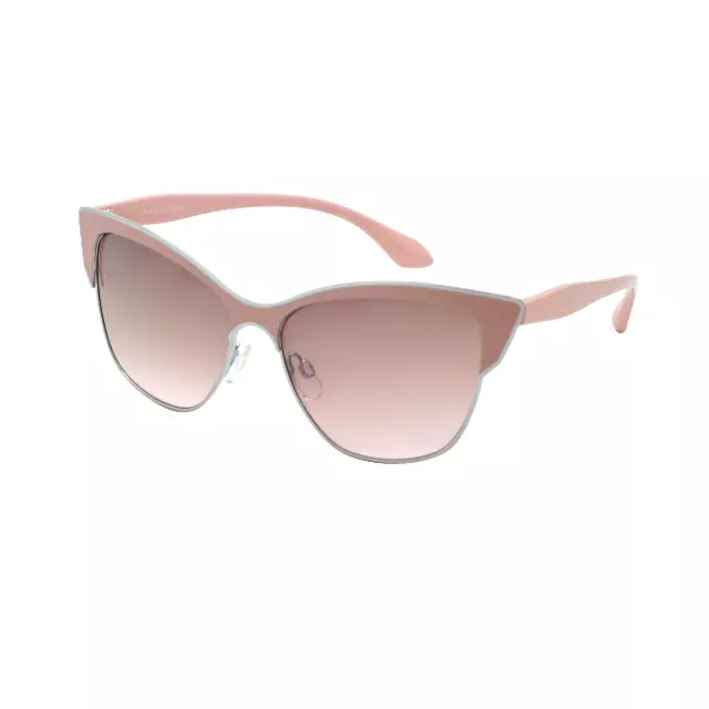 Premium Metal Cat Eye Sunglasses with Two-Tone Accents and Gradient Lenses HJ1014