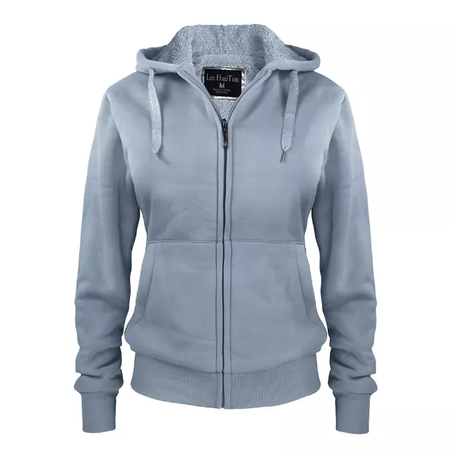 Women’s Cozy Sherpa Lined Solid Sweatshirt - Style #LFJ-01 - $8.50/ Unit - 12PCS/CS - PLEASE SEE DESCRIPTION — Light Grey