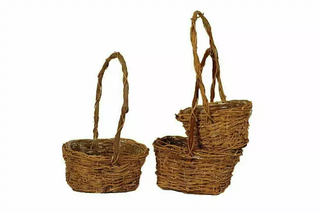 MS1019RST – 3 Style 6”-7” Rope/vine Basket w/Liner-“each” Min 12 – Case 72 pcs.
