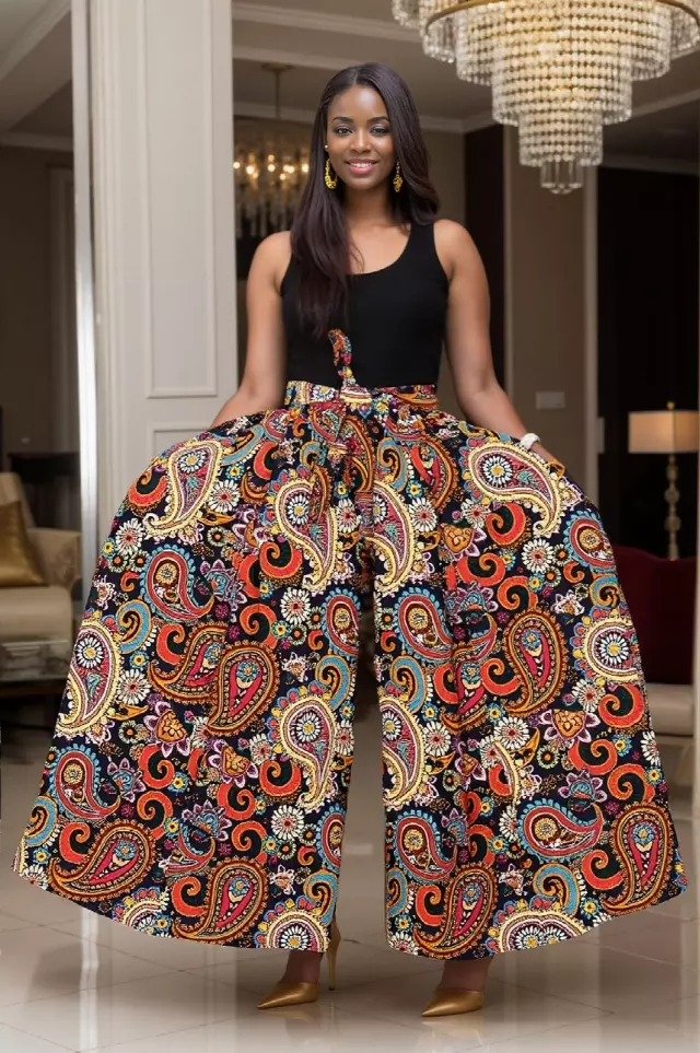 701P - NEW PRINT ALERT!!!! Ankara Palazzo Pants With Pockets (3 PCS PRE-PACK) - $25.00 Each — One Size (4 - 24) / Print-651