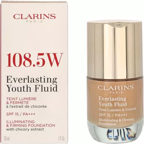 WHOLESALE CLARINS EVERLASTING YOUTH FLUID ILLUMINATING & FIRMING FOUNDATION 1 OZ - 108.5W - 48 PIECE LOT