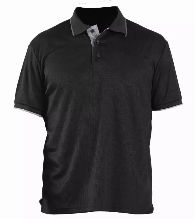 Men's Waft Series Polo-Plus Size- Style #MS015X- $7.90/Unit MINIMUM 24 PCS - PLEASE SEE DESCRIPTION - 3XL-5XL — Black
