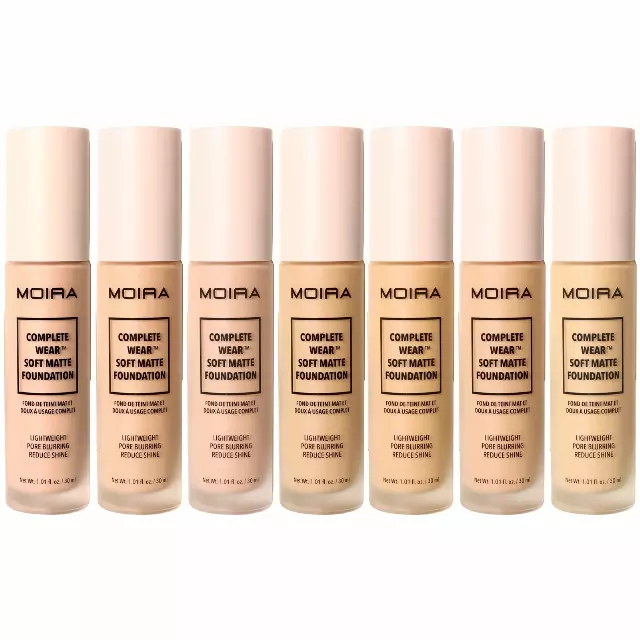 Moira Beauty Complete Wear Soft Matte Foundation Assorted - Wholesale 7 Units (CMFSHADES)