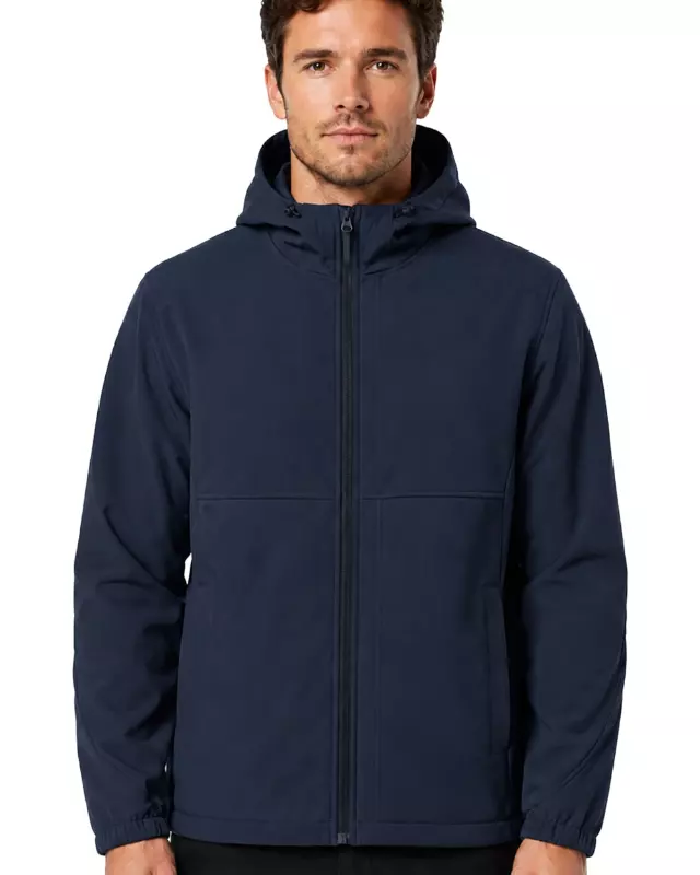 Men's Hooded Softshell Jacket #K04 — Navy / S-M-L-XL-2XL