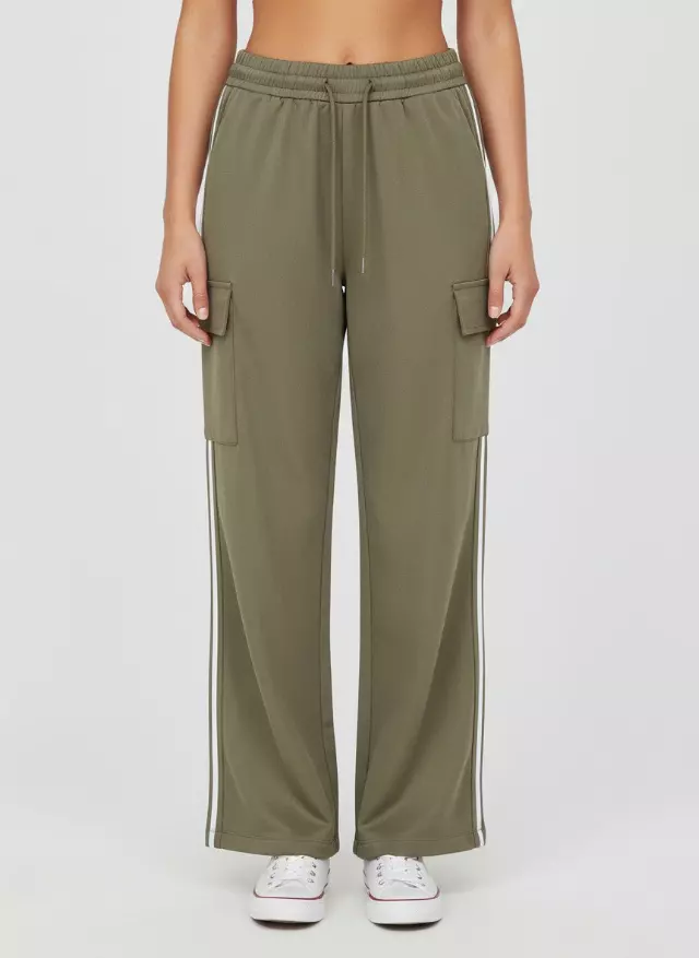 Women's Wide-Leg Cargo Pants #02 — Khaki / S-M-L-XL
