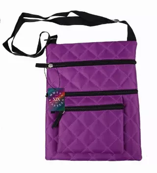 Quilted Crossbody Bag — Purple