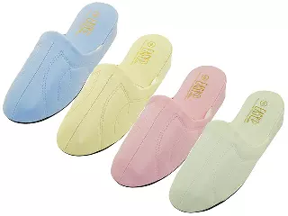 S320L - Women's "Easy USA" Pain Relief Close Toe Soft Vinyl Sandals — Assorted - White, Pink, Beige & Lt. Blue (S320L-A) / 6-11 Assorted