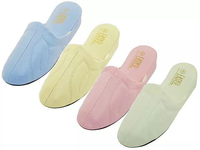 S320L - Women's "Easy USA" Pain Relief Close Toe Soft Vinyl Sandals — Assorted - White, Pink, Beige & Lt. Blue (S320L-A) / 6-11 Assorted