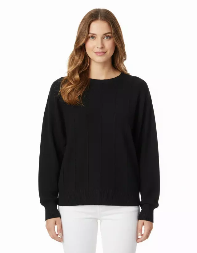 Stripe Detail Sweater #02 — Black / S/M-L/XL
