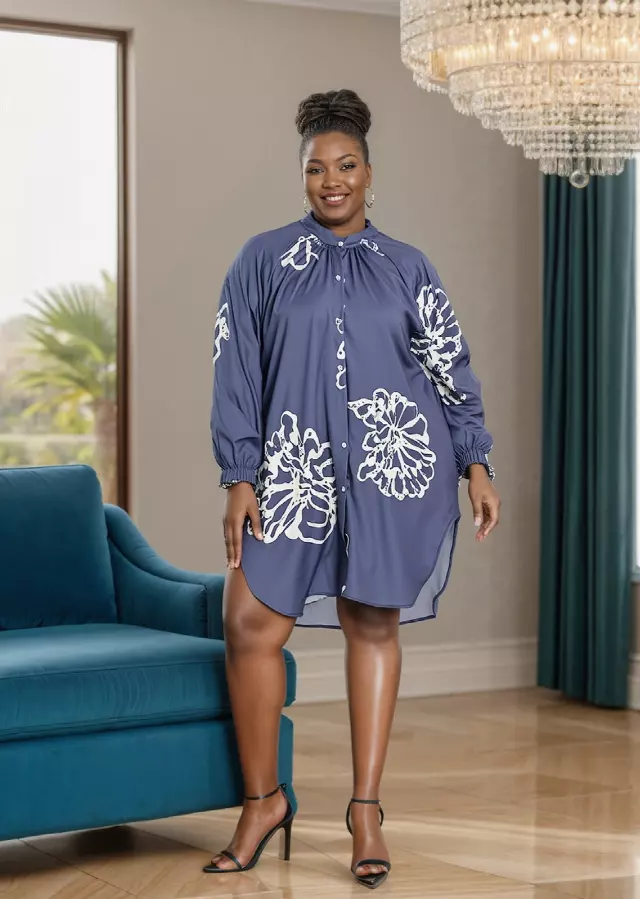 26013 -Women's Long Sleeves Floral Print Midi Dress - $15.00 Each (3 pcs per pack)