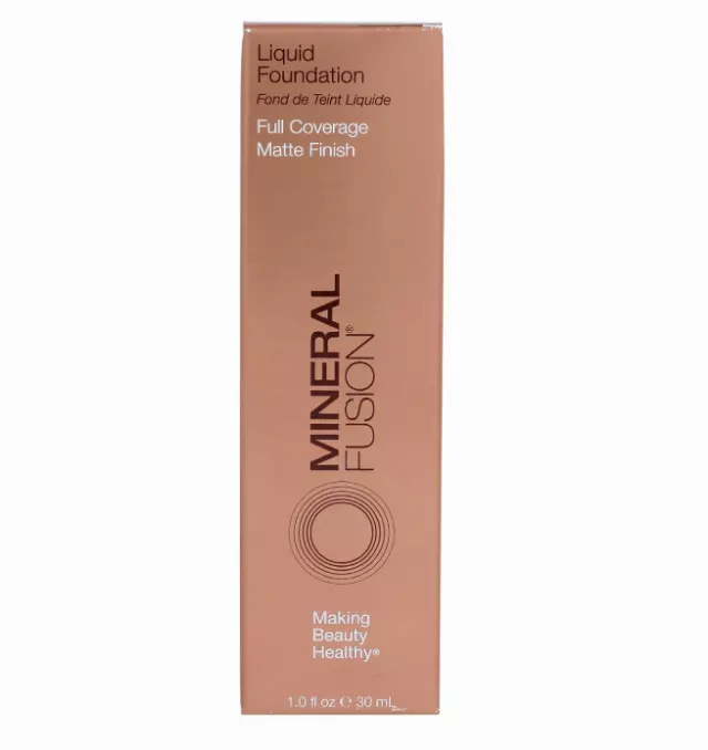 Mineral Fusion Full Coverage Foundation, Liquid Foundation – Deep 1- Tan to Deep Complexion w/Golden Undertones, Lightweight Matte Finish, Up to 12 Hr Hydration, Hypoallergenic & Vegan, 1 fl. oz