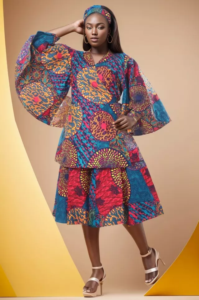 7819 Authentic African Print 2pcSkirt Set - $30.00 Each (3 pcs per pack) — Free Size / Print-602