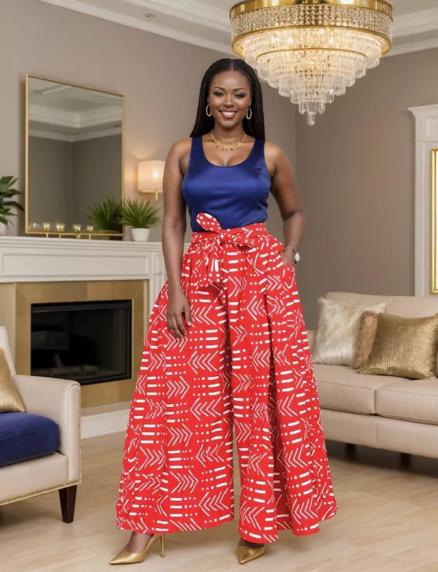 701P - NEW PRINT ALERT!!!! Ankara Palazzo Pants With Pockets (3 PCS PRE-PACK) - $25.00 Each — One Size (4 - 24) / Print-617C