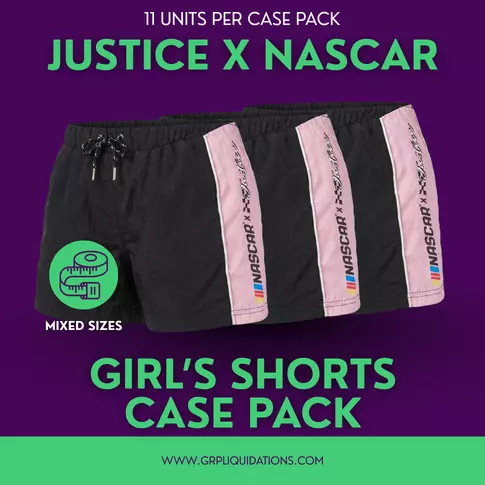 Justice Girl's NASCAR X Justice Collab Shorts lot · 11 units · mixed sizes