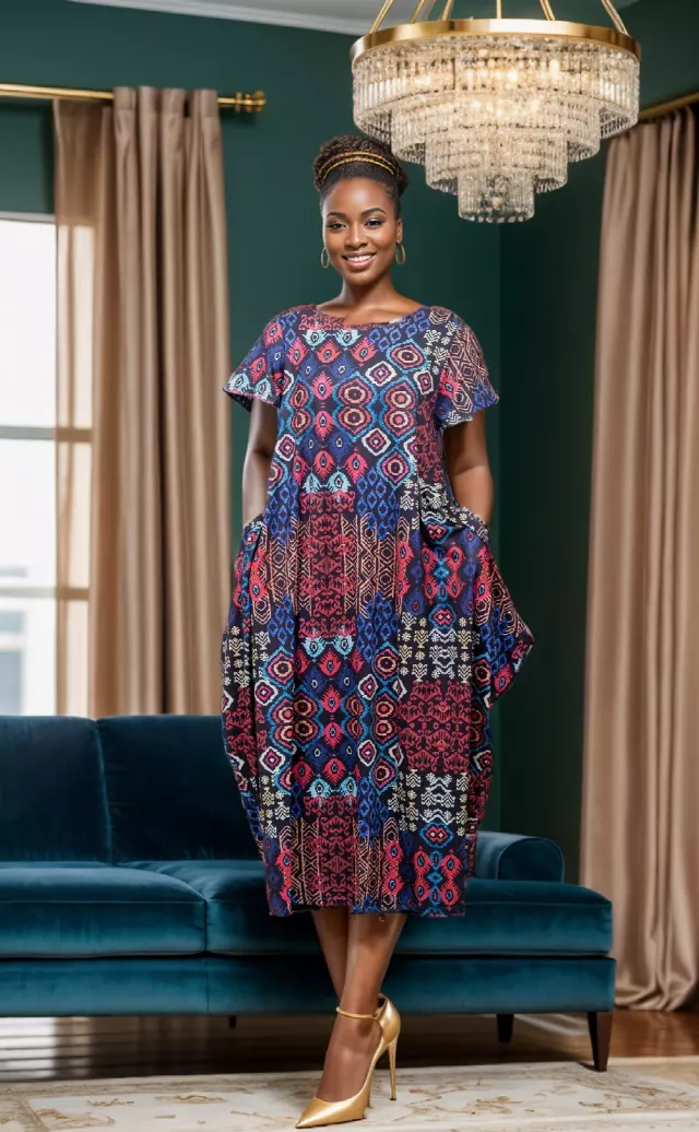 24010 - Women's Maxi Balloon Dress Short Sleeves (Multi-Color) - One Size ($20 Each)