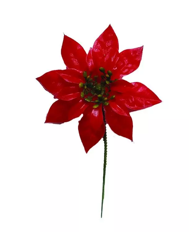 PLX2000RD – 6” Plastic Poinsettia pick (100 ct) Min 1 box – Case Pk. 20 Boxes