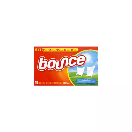 Bounce Outdoor Fresh Scented Fabric Softener Dryer Sheets,15 Count Case PK 15