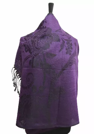 E017 Pattern Pashmina — dark purple