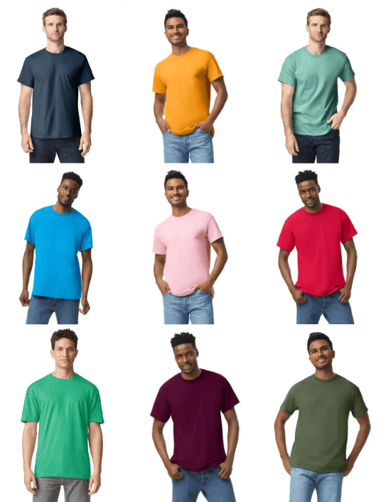 #273-GB T-Shirts (Pick Size & Color) S to 6XL – $1.40-$1.90 Per Piece (12 Pieces Per Size & Color)
