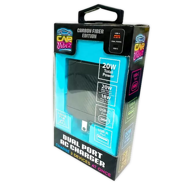 AC Wall Charger Dual USB / USB-C Ports 20 Watts - 3 Pieces Per Pack 24573