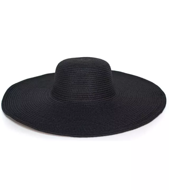 Magid Straw Floppy Hat — BLACK · SKU HA-607S-BLACK