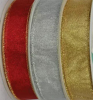 FRO9Gold – Sheer frost #9 holiday ribbon (50 yds)-“each” Min 4 pcs. – Case 12 pcs