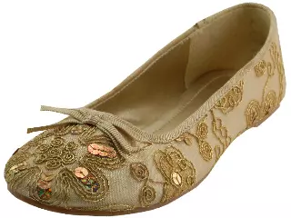 S9100L - Women's "Easy USA" Sequin Ballet Flat Shoes — Gold (S9100L-G) / 5-10 Assorted