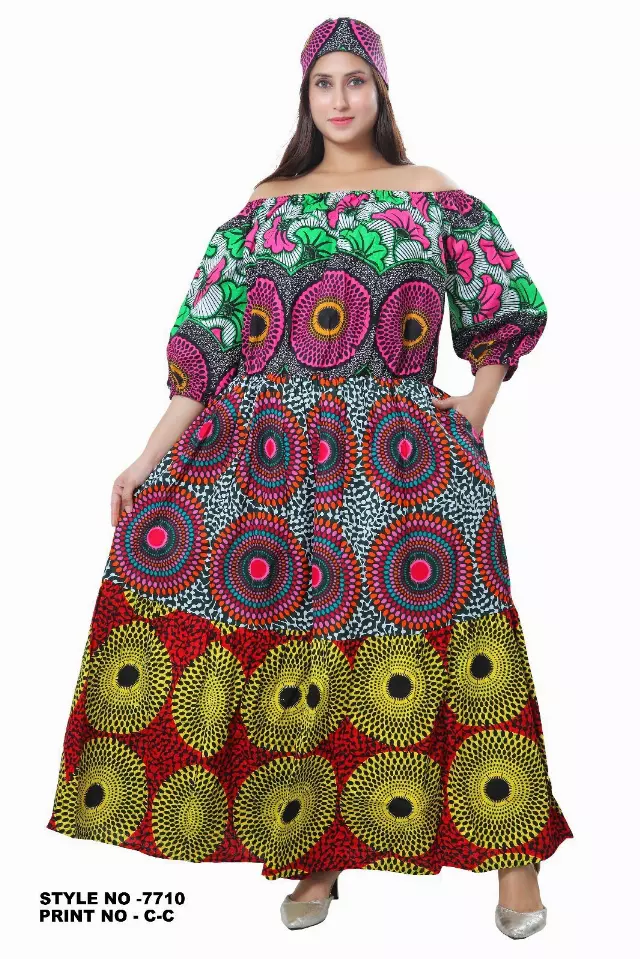 7710 - KillerSALE!!! - Three Tiered Off Shoulder Elastic Waist Dress (3/pk) - Free Size - $10 Each — Concept CC