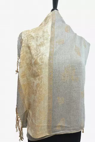 IN102 Pattern Pashmina — Grey