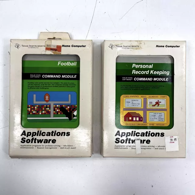 Vintage Texas Instruments TI-99/4A Football Personal Record Keeping Software Lot
