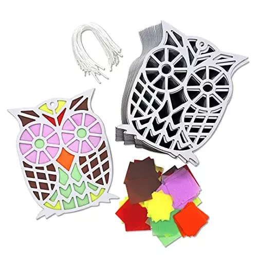 Owl DIY Suncatcher Paper Crafts - 24 Pieces Per Pack KP4301