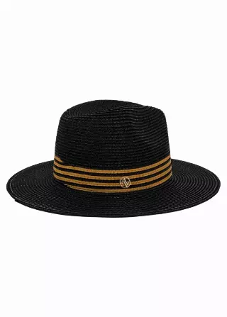 Adrienne Vittadini Striped Crown Straw Panama