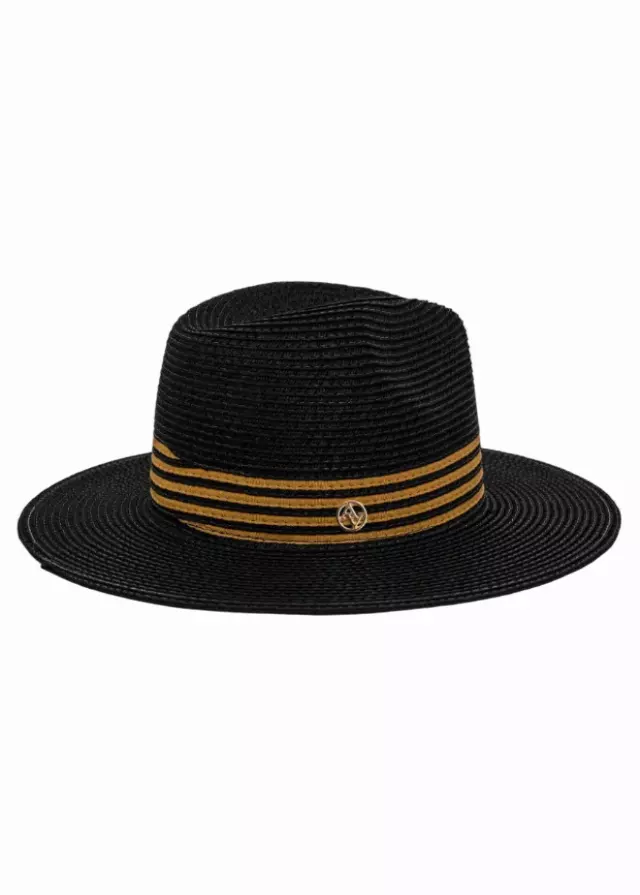 Adrienne Vittadini Striped Crown Straw Panama
