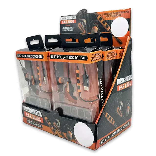 Wired Earbuds with Aux and USB-C Audio Connection - 6 Pieces Per Retail Ready Display 23796
