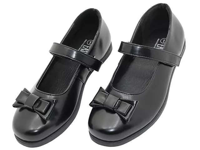 S5001-G - Wholesale Big Girl's "Easy USA" PU Upper Mary Jane with Bow Top Black School Shoe