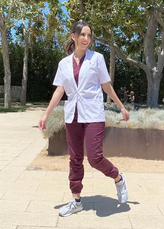 Women's Short Sleeve Lab Coat — XS