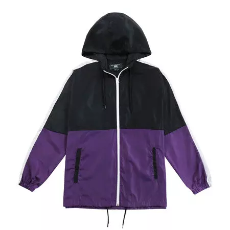Men's Lightweight Hooded Windbreaker - Black
