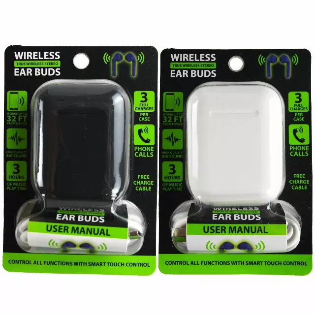 Wireless Earbuds with Charging Case - 3 Pieces Per Pack 23077