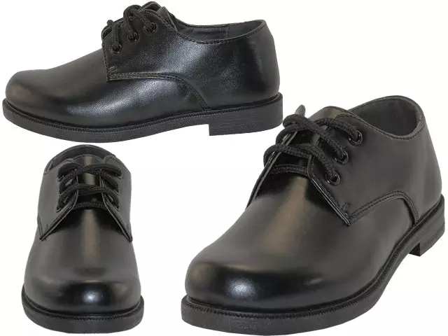 S5005-B - Wholesale Big Boy's "Easy USA" PU Upper Black Shoelace Top Dress Shoe & School Shoes