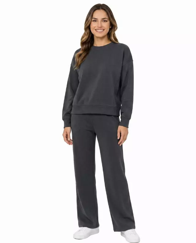 Crewneck 2pc Loungewear Set #606 — Charcoal / S-M-L-XL