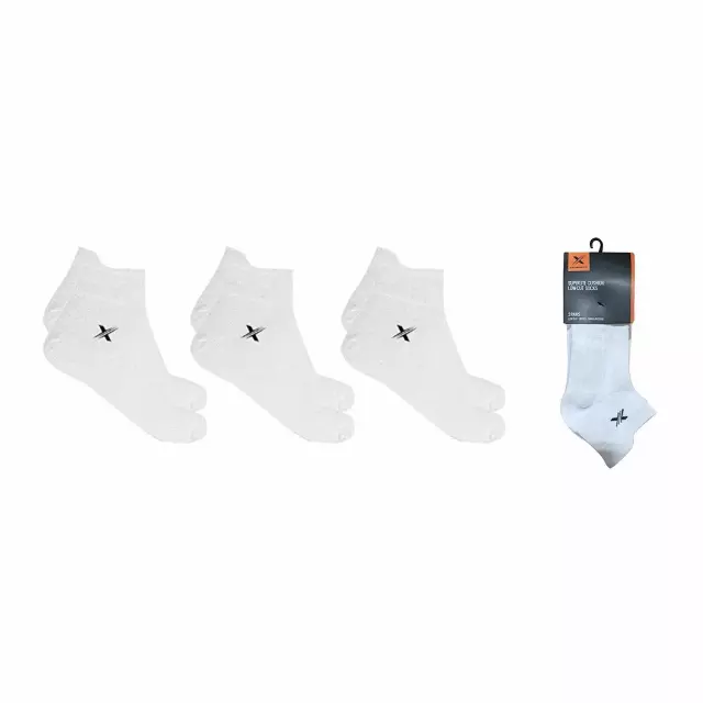 3-Pairs: Superlite Cushion Low-Cut Ankle Socks — White / Small/Medium