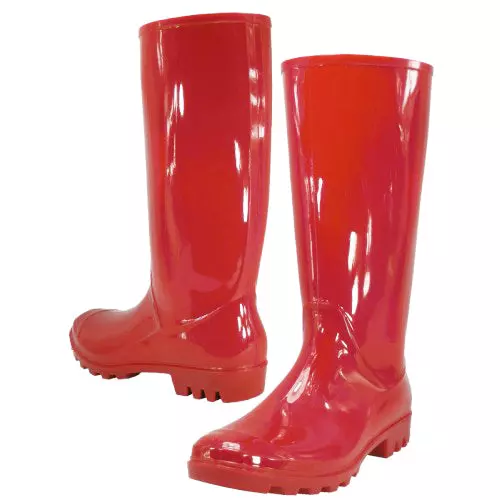 RB-010 - Women's "Easy USA" 13½ Inches Super Soft Rubber Rain Boots — Red (RB-010-R) / 6-11 Assorted