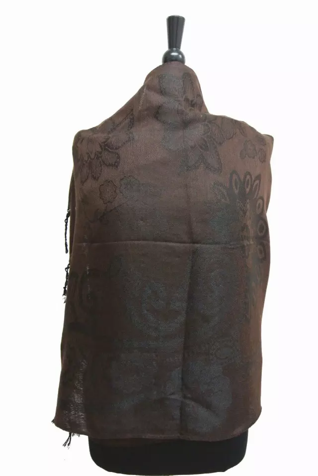 E016 Pattern Pashmina — coffee