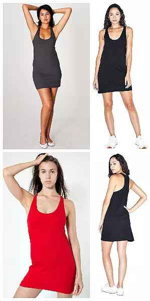 #575-2335 ‘American Apparel’ Racer Back Tank Dress (XS Black) – $.75 each (12 Pieces)