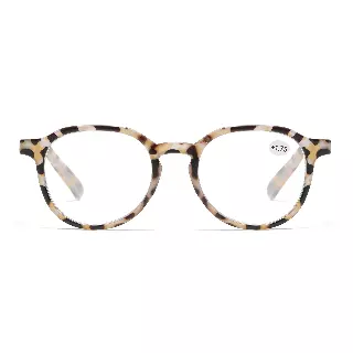 Retro Round Reading Glasses Lightweight Frame with Classic Keyhole Bridge Details RJ11102 — +4.00