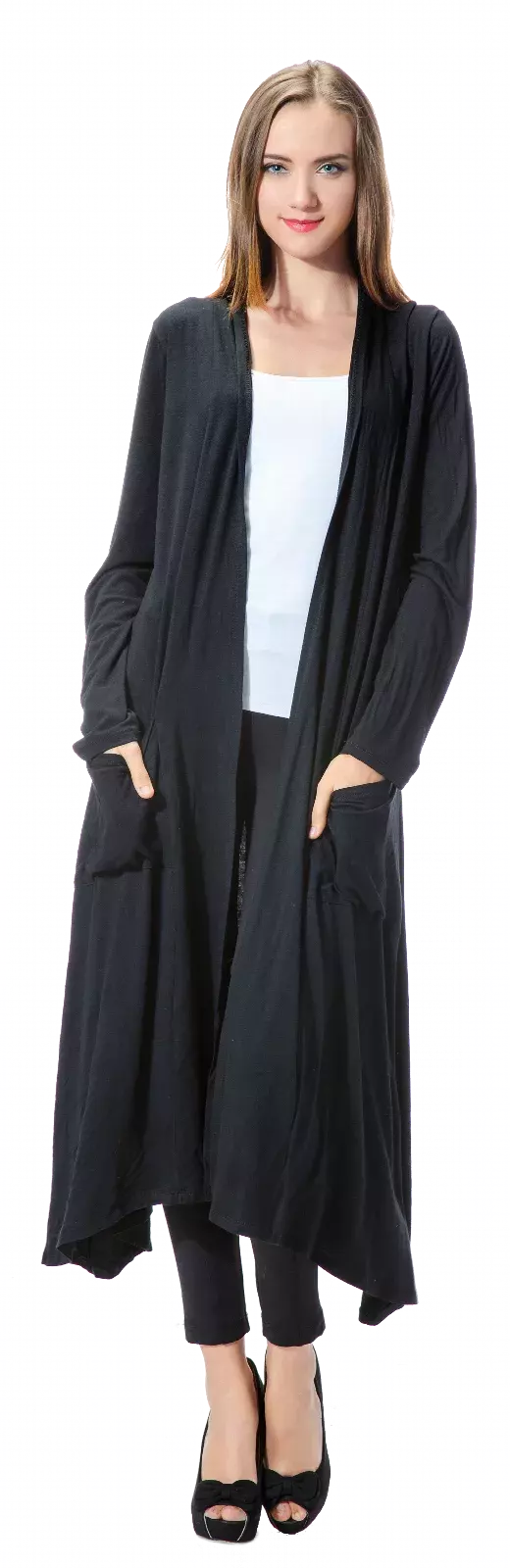 16099- ON SALE - $10 EACH - Black - Light Weight Duster (3-PCS PRE-PACK)